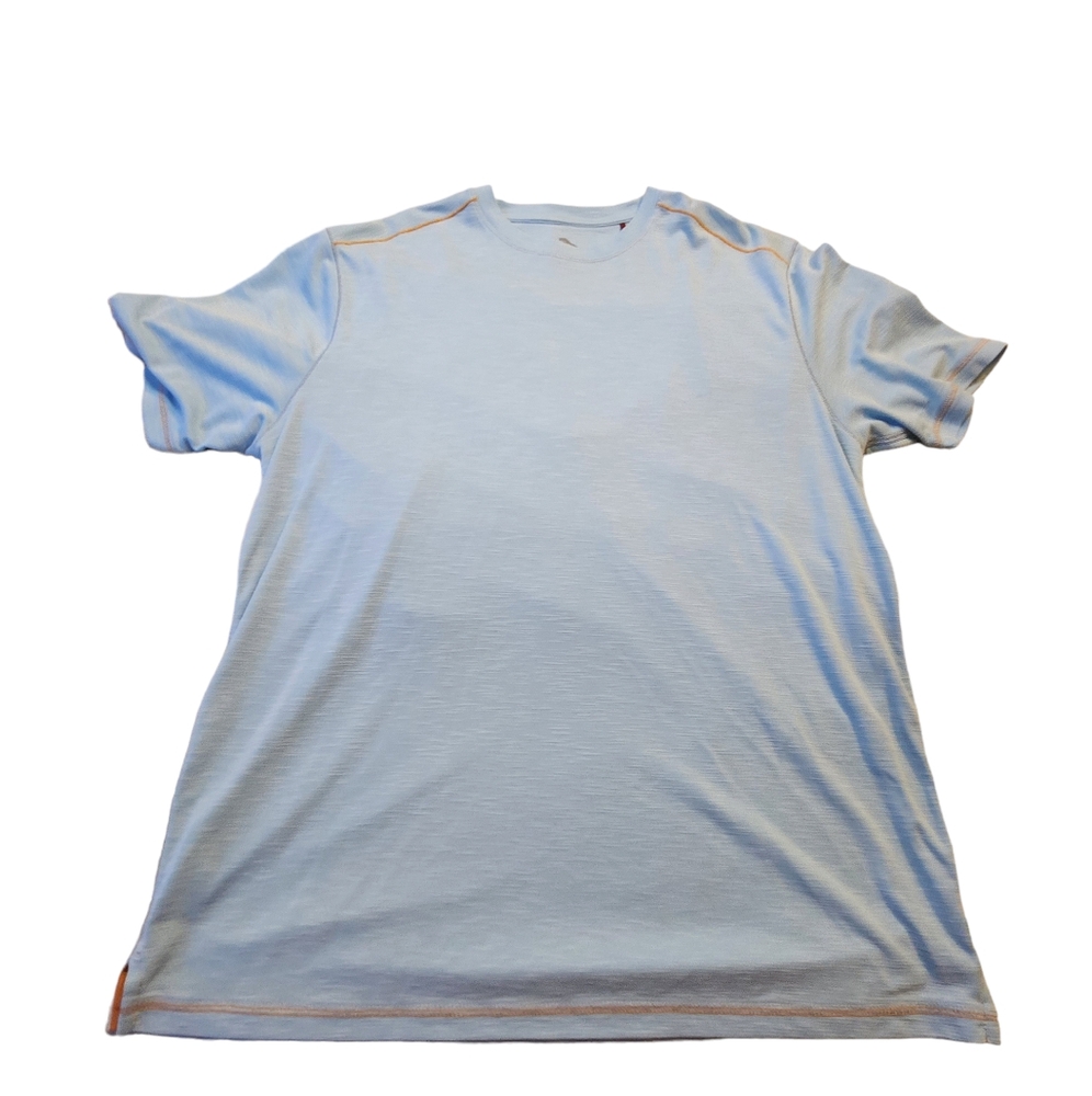 ♡Tommy Bahama Men's Short-Sleeve Light Blue Pullover Shirt Size Large F32